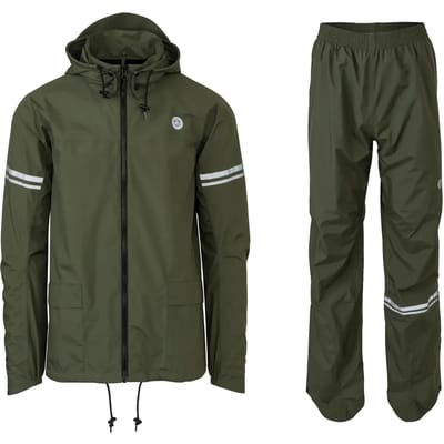 AGU Original Essential Regenpak – 100% Waterdicht & Winddicht – Dames & Heren - Poray 5.000 – Gerecycled Materiaal – Groen - Maat S