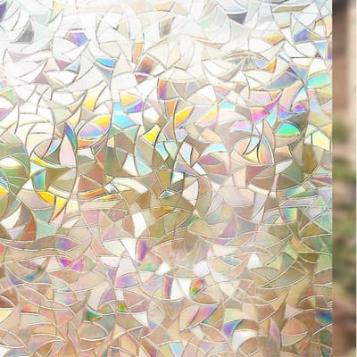 SNJY® Raamfolie Anti Inkijk - Raamfolie Statisch - Raamfolie Zelfklevend - Zonwerend - 44,5 x 200 cm - Regenboogeffect