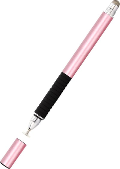 BrightNerd - Stylus Pro V7 Pen Roze met Grip - Precisie Disc Capacitief - Geschikt voor alle Tablets waaronder Apple iPhone / Samsung Galaxy / Apple iPad 2018 / 2019 / Air / Pro / Samsung Tab 10.1 / 9.6 - Universeel