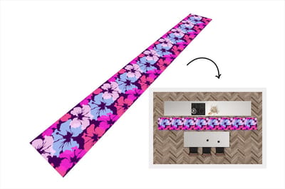 Keukenloper - Keukenmat - Pastel - Hibiscus - Bloem - Hawaii - Design - 400x50 cm - Keuken vloerkleed