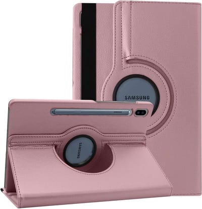 Hoes Geschikt voor Samsung Galaxy Tab S10 FE / S10 Lite / S9 FE / S9 hoes Rose Goud – Hoes Geschikt voor Samsung Galaxy Tab S10 FE / S10 Lite / S9 / S9 FE tablet hoes – 360° draaibaar bookcase - Ntech