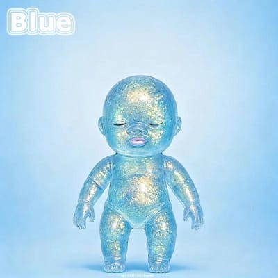 Nieuw Anti-Stress Knijpspeeltje Schattige Babyvorm Stressverlichtend Speelgoed Glanzend Squishy Baby Rekbaar Langzaam Rijzend Speelgoed Voor Vrienden Cadeau blauw