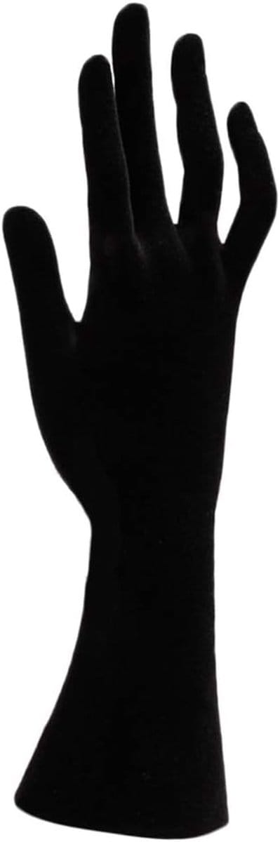 Hars Hand Display - Sieraden Houder - Sieraden Presentatie - Fluwelen Afwerking - Staande Vorm - Zwart