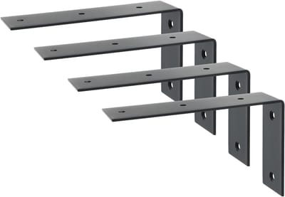 Wandbeugels voor Planken, 4 Stuks L-vormige Steunbeugels van RVS, 90° Hoek voor Houten Planken (175 x 104 mm) - Sterke en Duurzame Planksteunen