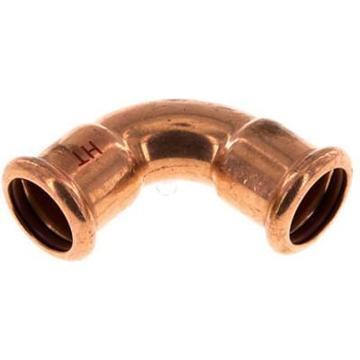 90 graden L-Perskoppeling - 22mm Persmof - Koperlegering