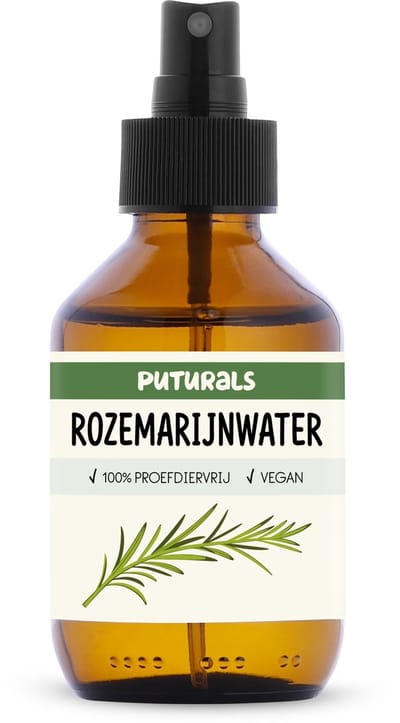 Puturals Rozemarijn Water 100% Vegan - 150ml - Zonder Alcohol - Rozemarijn Water voor Haar en Huid - Bruine Glazen Fles + Verstuiver