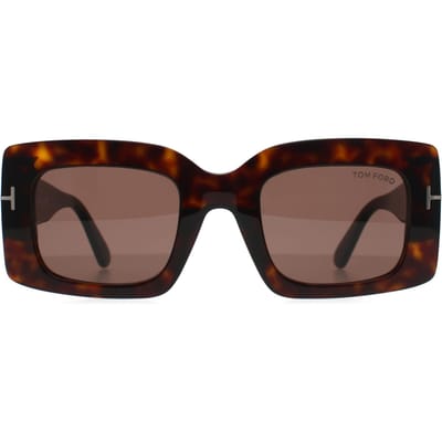 Tom Ford Brigitta FT1188 52E glanzend donker havana lichtbruin zonnebril