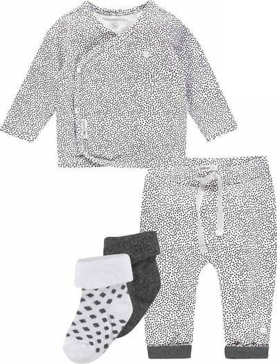 Noppies - kledingset - Broek Kirsten wit met stip - Shirt Hannah - 2paar sokken - Maat 62