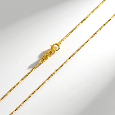 Cavill - Vergulde Venetiaanse Ketting 925 Sterling Zilver - Fijn Filigraan Design - 50 cm - Elegante Zilveren Halsketting Vrouw - Karabijnsluiting