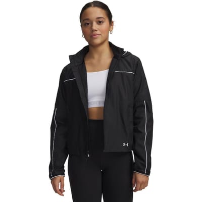 Under Armour Velociti Pro-jas met capuchon voor dames, nauwsluitend model (Zwart)