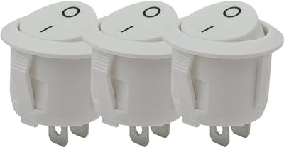 ProRide Wipschakelaar ON/OFF KCD2-202 - 2-pins - Rond ?20mm - 250V/6A - Wit - 3 stuks