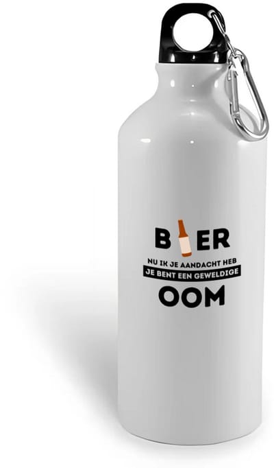 Hacebo® - bier, nu ik je aandacht heb je bent een geweldige oom waterfles - Oom - de beste oom - verjaardagscadeau - verjaardag - cadeau - cadeautje voor oom - oom artikelen - kado - geschenk - gift - water fles - 400ML