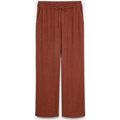 Dames Wijdbenige Geweven Broek met Touwtjes in de Taille