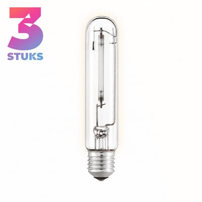3x T-shape Gasontladingslamp E40 - 100W - Warm Wit Licht (2000K) - 10700 lm - 32 jaar - Dimbaar - NAV-T / SON-T