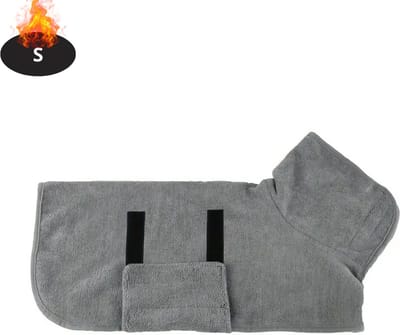 Livano Hondenbadjas - Hondenhanddoek - Voor Honden - Hondenkleding - Hondentrui - Hoodie - Hondenshirt - Grijs - S