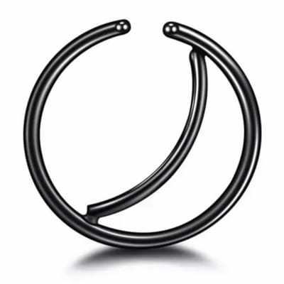 Fake neus-ring-zwart- 10 mm- dubbel - Charme Bijoux