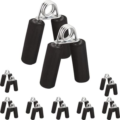 16x knijphalter - handknijper - handtraining - handtrainer - 40 kg - zwart