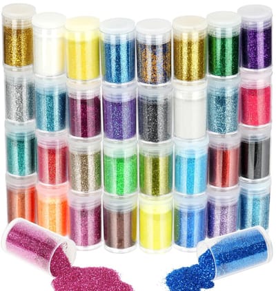 Glitterset, 32 kleuren glitterpoederset, festival glitter gezicht, lichaamsglitteraccessoires voor nagels, ogen, lippen, haar, lichaam, make-up pailletten en accessoires