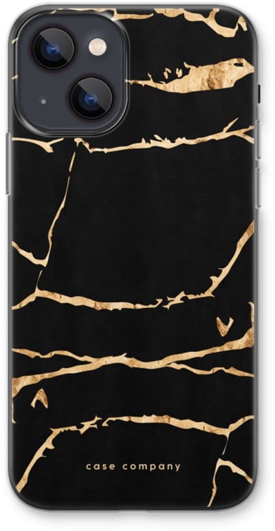 Case Company® - Hoesje geschikt voor iPhone 13 hoesje - Gouden marmer - Soft Cover Telefoonhoesje - Bescherming aan alle Kanten en Schermrand