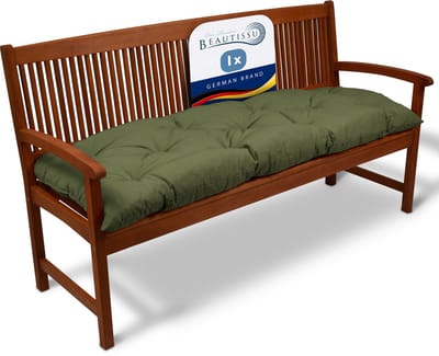 Beautissu Flair BK Bankkussen 100x50x10 cm Olijfgroen – Zit- en Rugkussen