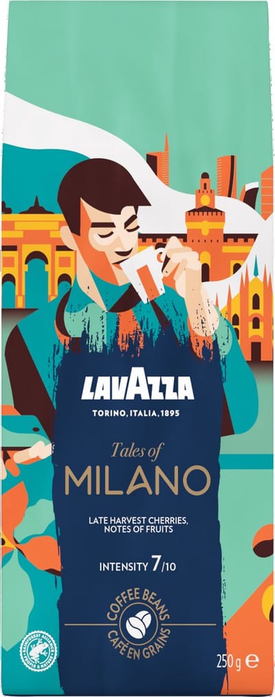 Lavazza Tales of Milano Koffiebonen - 6 x 250 gram - 100% Arabica Koffie Bonen - Intensiteit 7/10