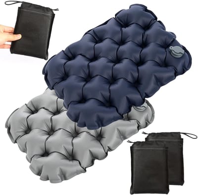 Dailygoods- Zitkussen Opblaasbaar - 2 Stuks - Opvouwbaar - Ultralicht - Outdoor - Voor Camping/Picknick/Wandelen - Opblaasbaar Kussen