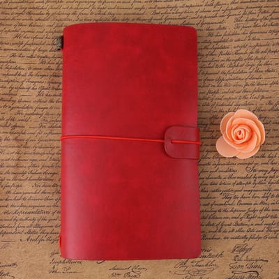 5 Kleuren Klassiek PU Leer Reisnotitieboek Gepersonaliseerd Journal Dagboek Hervulbaar Notitieblok Red brown
