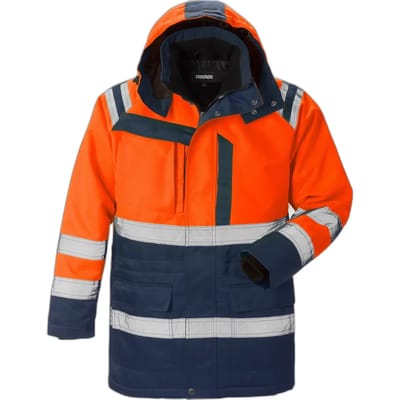 Fristads Hi Vis Winterparka Klasse 3 4042 Pp - Hi-Vis oranje/marineblauw - XS