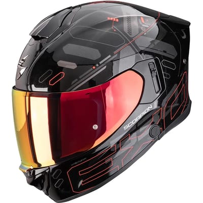 Scorpion EXO-530 Fond Metal Black Red - Integraalhelm - Maat M - Motorhelm - ECE 22-06 gekeurd