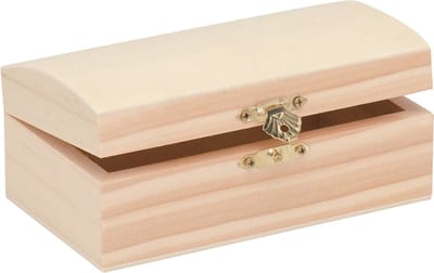 Glorex hobby schatkistje met sluiting en deksel - hout - 14 x 8 x 6 cm - Sieraden/spulletjes/sleutels - Opberg kistjes