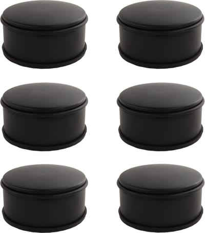 NORDIX Premium Deurstopper - Deurstoppers voor Binnen - Deurstop - Deurbuffer - Set van 6 Stuks - 11x5.3cm - Mat Zwart - BASSO