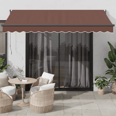 vidaXL - Luifel - handmatig - uittrekbaar - 350x250 - cm - bruin
