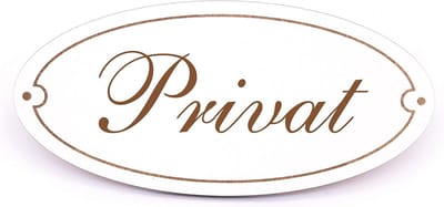 Decoratief Deurbord - Privé Waarschuwingsbord - Huis Decoratie - Zelfklevend Houtgravure - 15x7cm - Wit