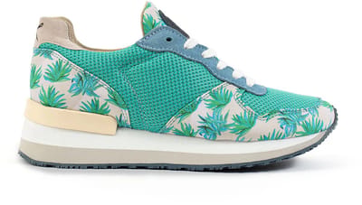 Inkkas Agave Cush Jogger – extra comfortabele retro sneaker met Mexicaanse agaveprint, suede, maat 37