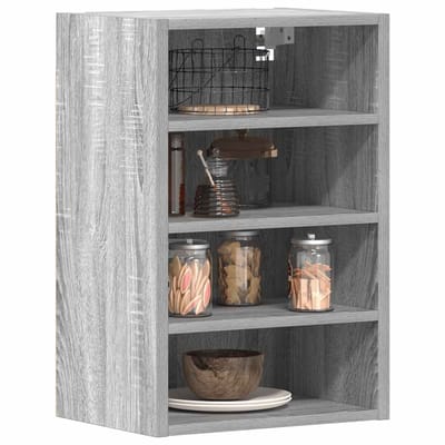 vidaXL - Bovenkast - Riga - 40x29,5x60 - cm - bewerkt - hout - grijs - sonoma - eikenkleurig