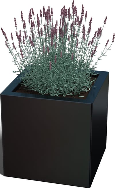 Gepoedercoat staal - plantenbak - Vierkant - 40x40x30cm - Wit - Zonder bodem - MySteel