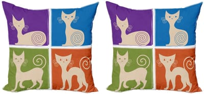ABAKUHAUS Kussenhoes Set – 2x50x50 cm – Dubbelzijdig – Multicolor Microvezel