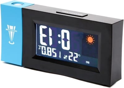 Digitale Klok Projectie - Wekker Weerstation - Tijd Weergeven - 180° Draaibare Projector - 10x10 mm - Zwart