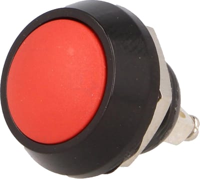 Push schakelaar - 12mm - SPST NO - 36V - Rood