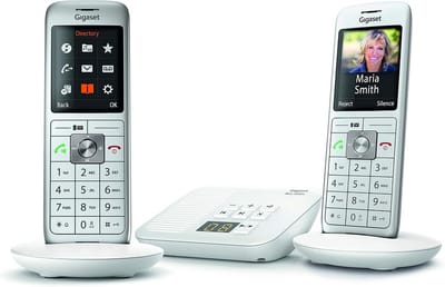 Draadloze DECT Telefoon met Antwoordapparaat en 2 Hoornstellen - Wit