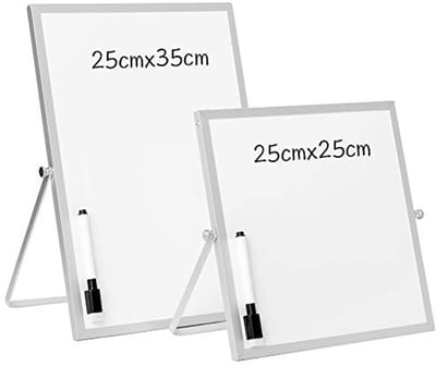 Dailygoody - Klein A4 Magnetisch Whiteboard - Dubbelzijdig Draagbaar - 25 x 35 cm - Droog Uitwisbaar - Herinneringsbord voor Thuis en Kantoor