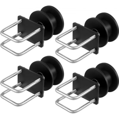 VEVOR Schuifpoortset 150x293,6 mm, Roldeurbeslagset met H-vormige wielgroef voor vrijdragende schuifpoorten en roldeuren, Schuifpoortrollen met 4 loopwielen, Zware glijrol, Zwart