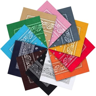 Fako Bijoux Bandana Set - Paisley Bandana's - 12 Stuks Paisley Boeren Zakdoek - Bandana 12 kleuren - Bandana Heren - Dames - 12 stuks