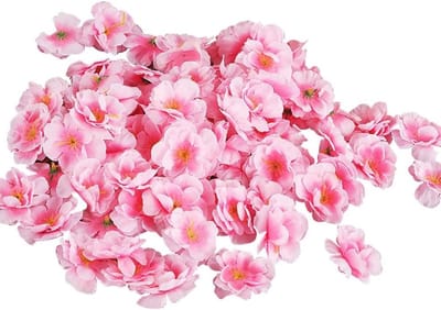 100 Stks Kunstmatige Kersenbloesem Hoofden Zijde Perzik Bloemen Faux Bloemhoofden Nep Kleine Bloemen Hoofd Decors Party Decoratie Bloemen