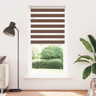 vidaXL - Zebra - rolgordijn - 115x200 - cm - stofbreedte - 110,9cm - polyester - bruin