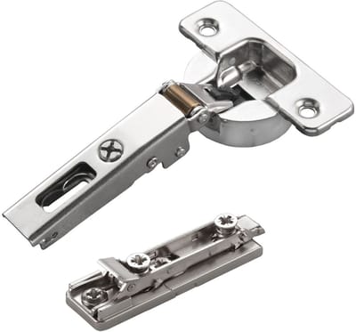 2 x Salice Potscharnier Serie 700 met demping in de scharnierpot 110° Boorbeeld T52 Hoekaanslag incl. lineaire montageplaat Hoogte 3 mm met voorgemonteerde euroschroeven, excentrische verstelling Kastscharnier van SOTECH
