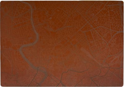 Place Maps Placemat Stadskaart Antwerpen - Kunstleer - Cacaobruin - 1 Stuk