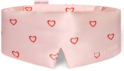 Dore & Rose - Slaapmasker - Oogmasker - Zijden Slaapmasker Voor Mannen en Vrouwen - Deep Sleep Mask - Eye Mask - Verduisterend - Wallen - Hearts - Nº 14 Amour Cache