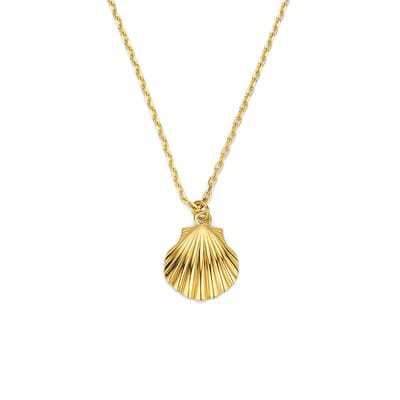 New Bling 9NBG-0807 14 Karaat Gouden Dames Ketting Schelp Hanger - Verstelbaar 43-48 cm