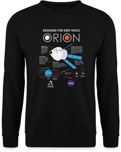 NASA Ontwerpkenmerken van het Orion-ruimtevaartuig Sweater Heren